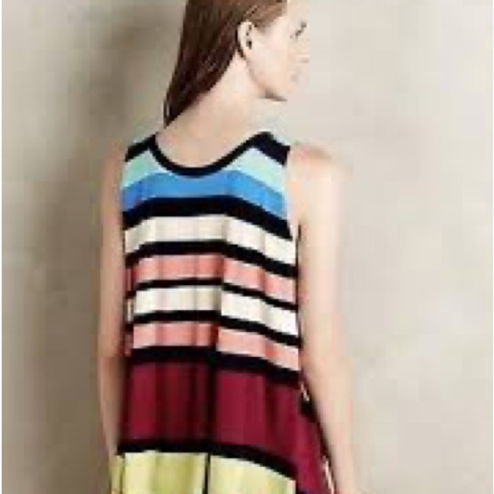 NWT Anthropologie Maeve Layered Striped Davina Rainbow Dress - Picture 2 of 2